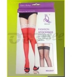 Red with White Ribbon Stockings