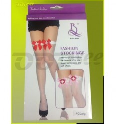 XL White Stockings with Red Nurse Ribbon