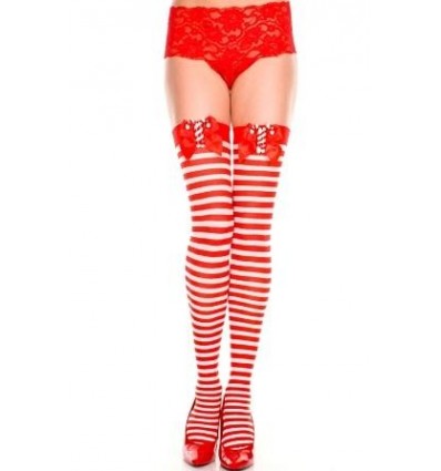 Candy Cane Thigh Highs