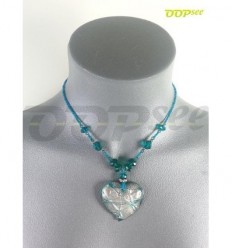 Pacific blue with Silver heart Set