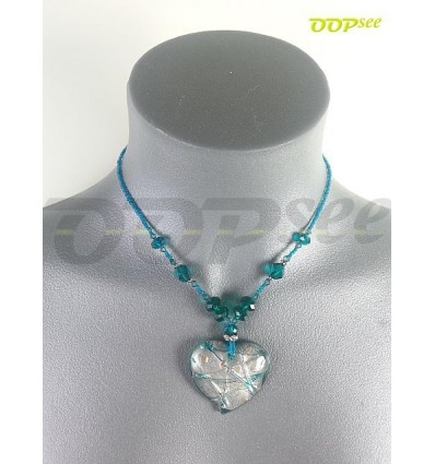 Pacific blue with Silver heart Set