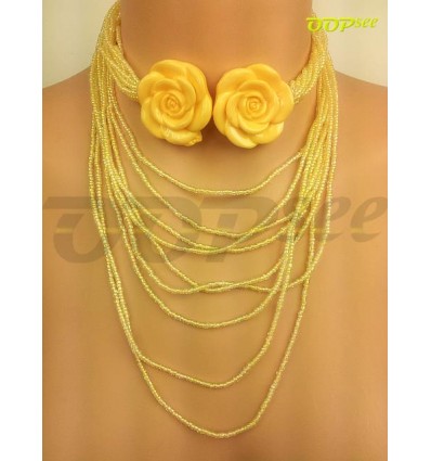 Yellow Roses Necklace