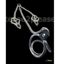 Clover Nipple Clamps with Tripple cock Ring