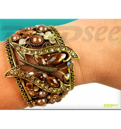 Wide Bracelet with butterfly