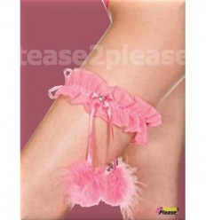 Garter with Bow and Marabou Balls (3 colours)